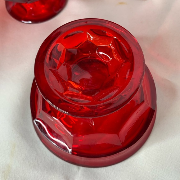 Set of 2 vintage Viking ruby red Georgian champagne / sherbet / dessert cups - Picture 6 of 7